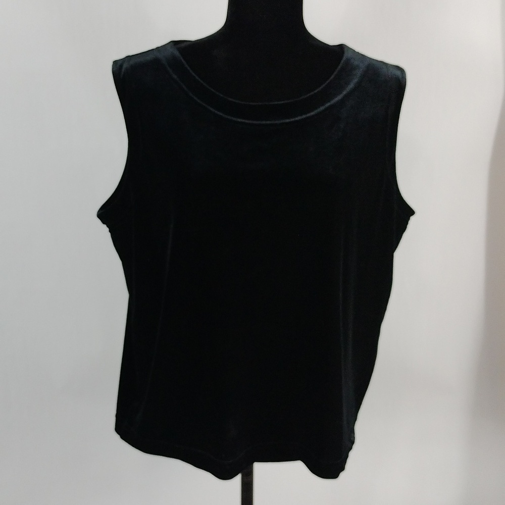 Hot Cotton Black Sleeveless Velvet Top